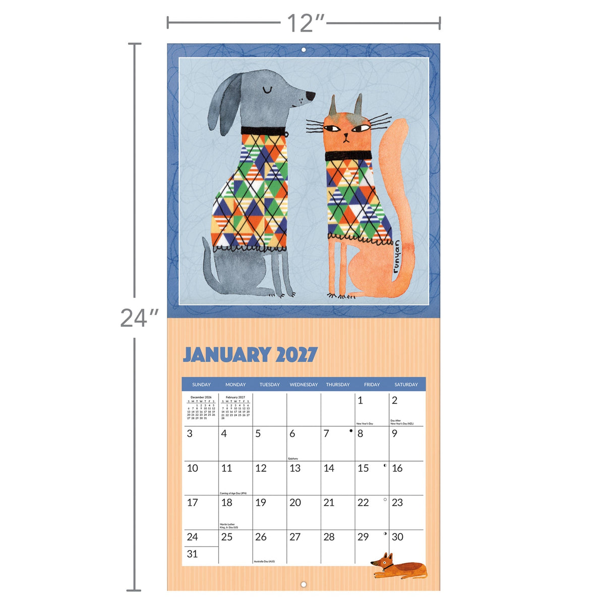 2027 Cats & Dogs - Square Wall Calendar