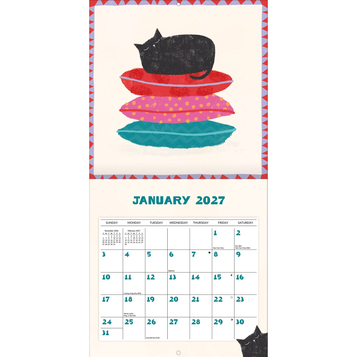 2027 Funky Cats - Square Wall Calendar