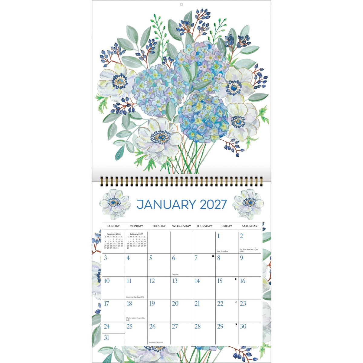 2027 Bouquet - Spiral Square Wall Calendar
