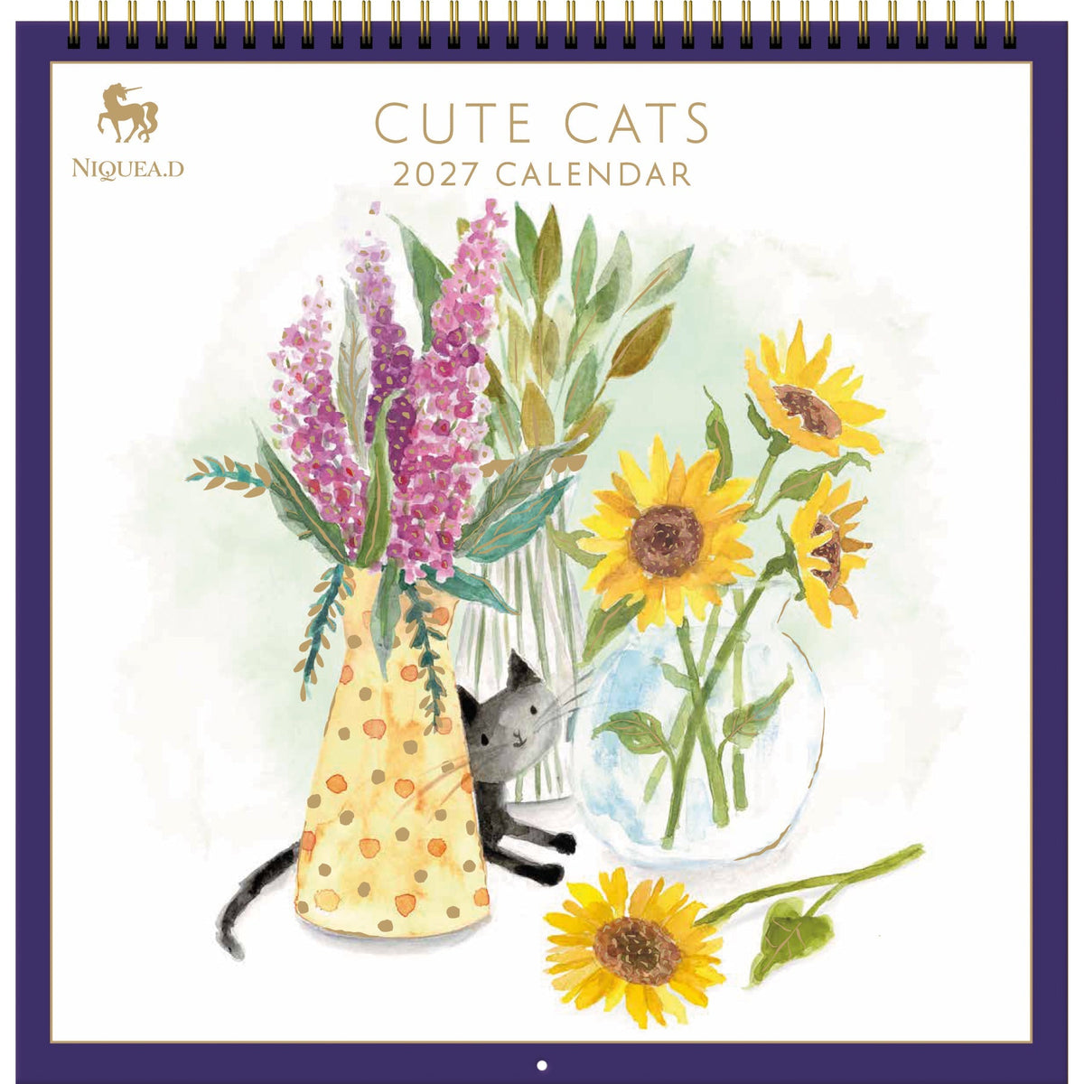 2027 Cute Cats - Spiral Square Wall Calendar