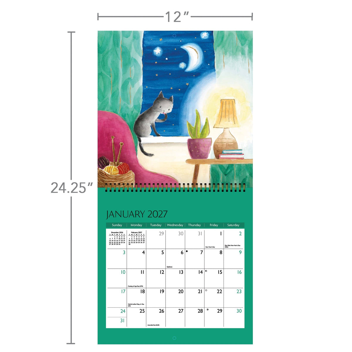 2027 Cute Cats - Spiral Square Wall Calendar