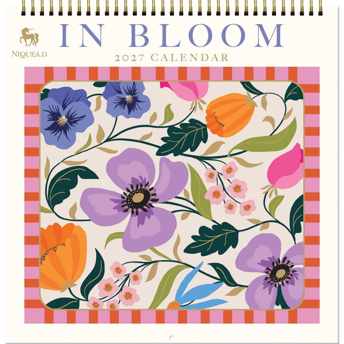 2027 In Bloom - Spiral Square Wall Calendar