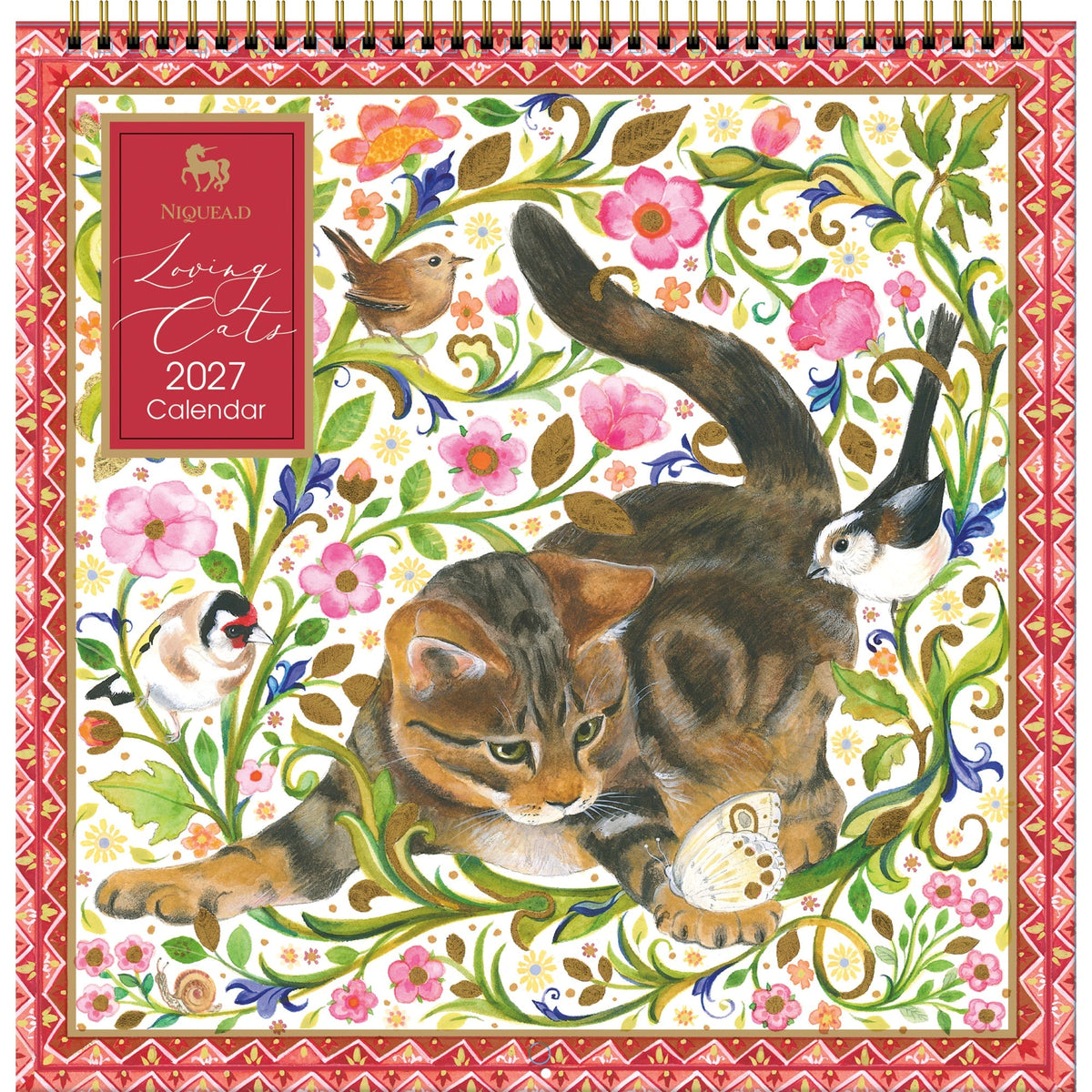 2027 Loving Cats - Spiral Square Wall Calendar