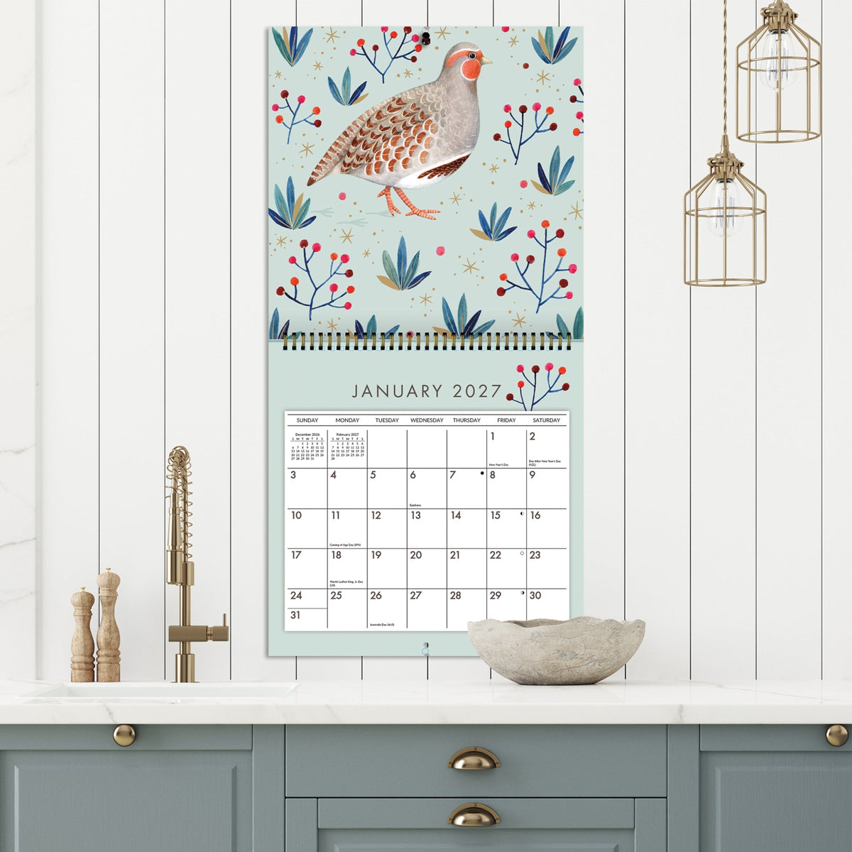 2027 Wonder Of Birds - Spiral Square Wall Calendar