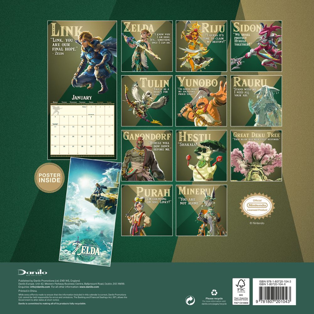 2027 The Legend Of Zelda - Square Wall Calendar - product image 5