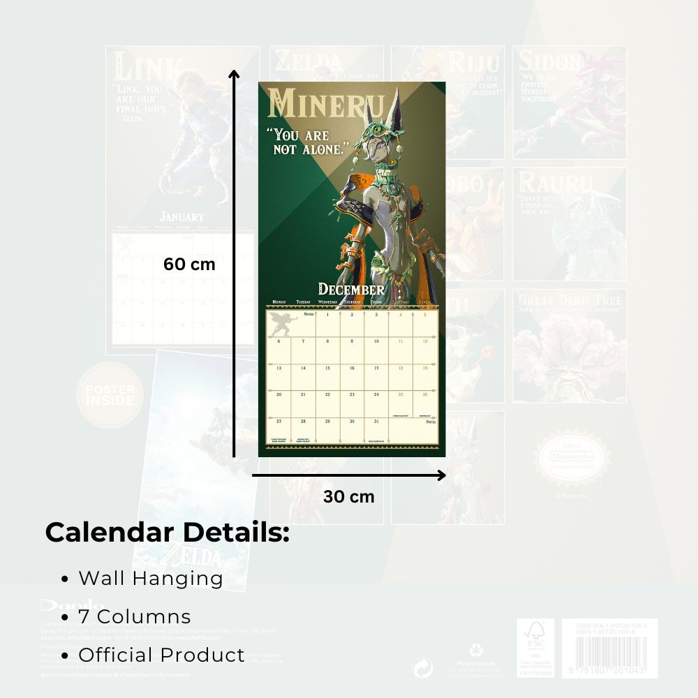 2027 The Legend Of Zelda - Square Wall Calendar - product image 6