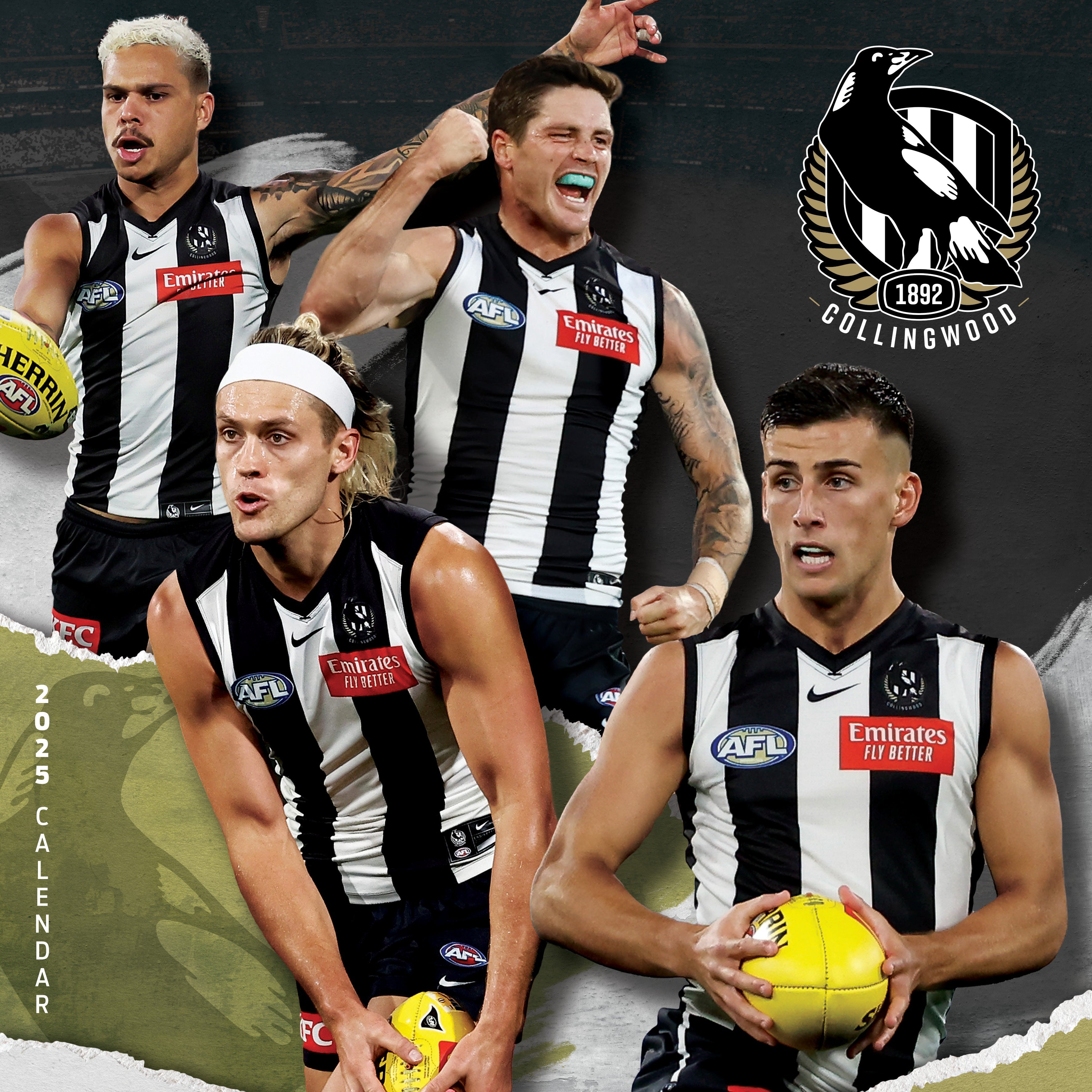 2025 AFL Collingwood Magpies - Square Wall Calendar