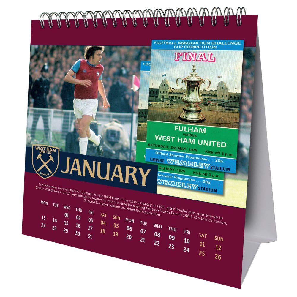 2025 West Ham United Fc - A3 Deluxe Wall Calendar