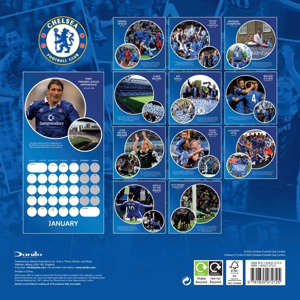 2025 Chelsea Fc Legends - Square Wall Calendar