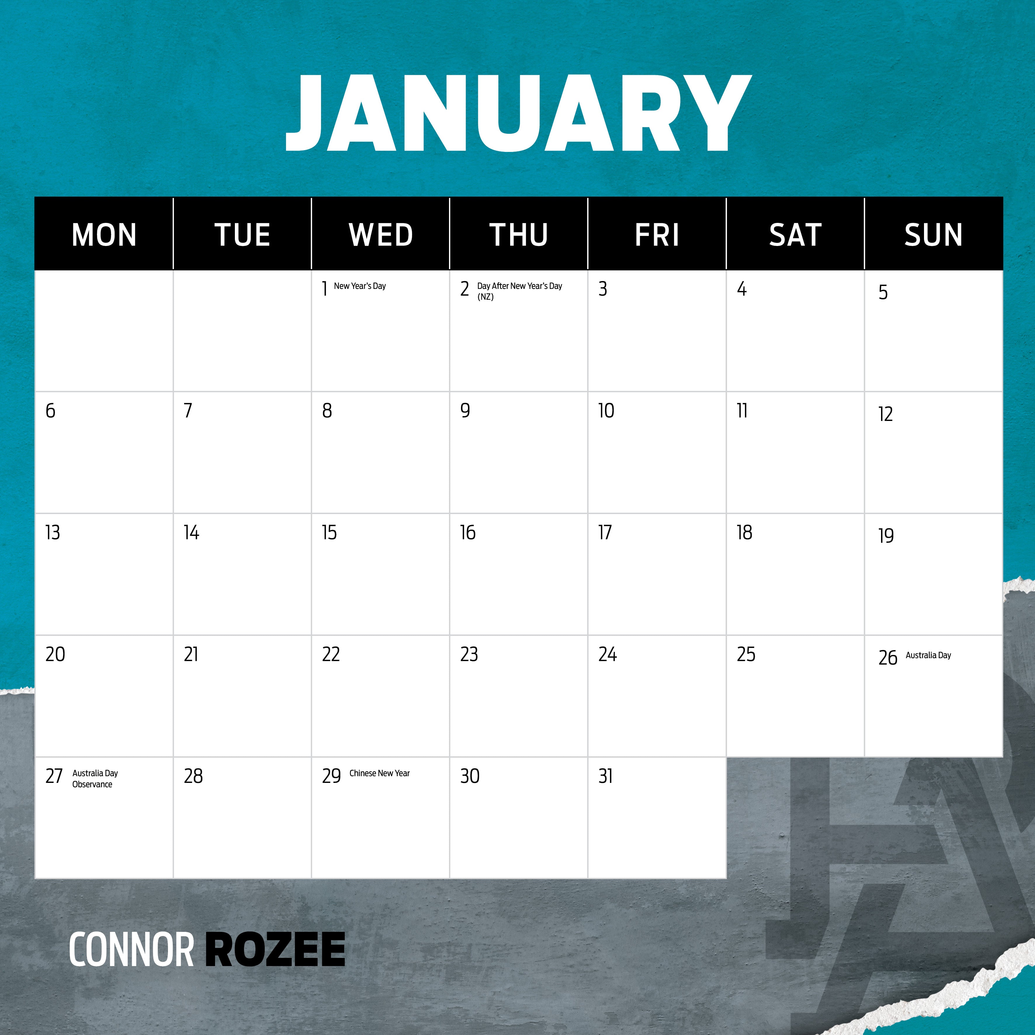 2025 AFL Port Adelaide Power - Square Wall Calendar