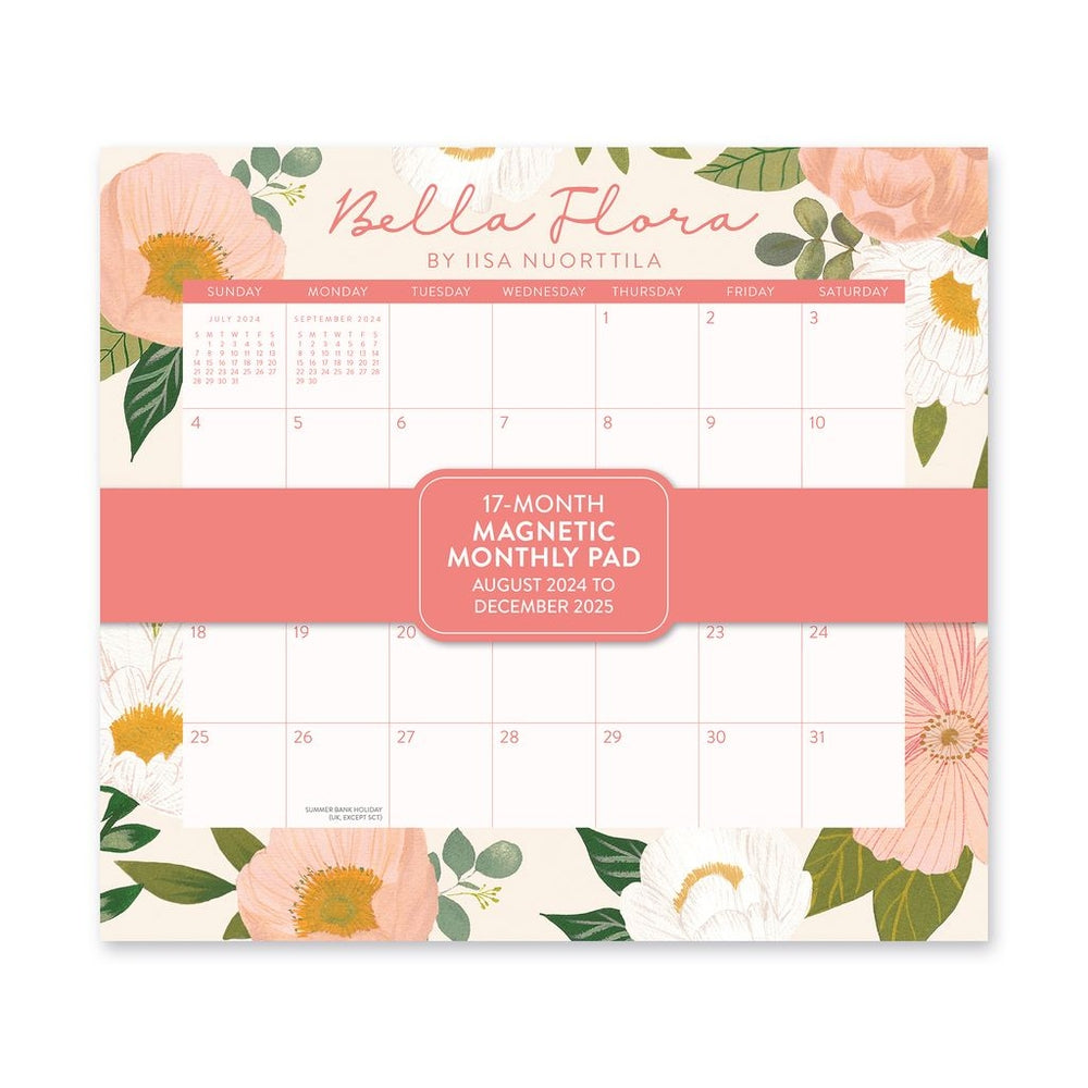 2025 Bella Flora - Monthly Magnetic Pad Calendar