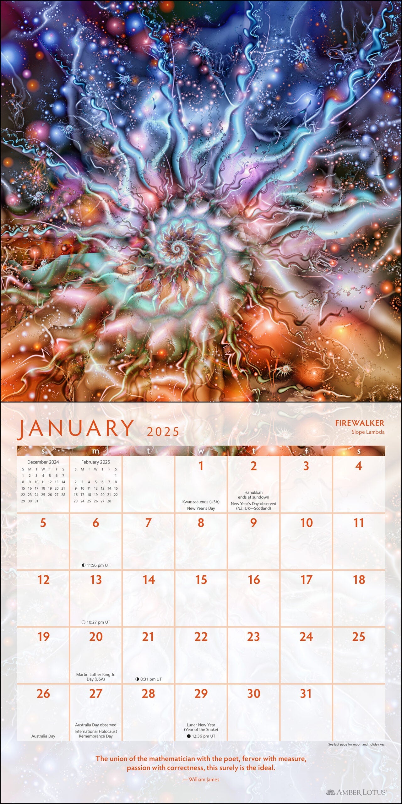 2025 Fractal Cosmos - Square Wall Calendar