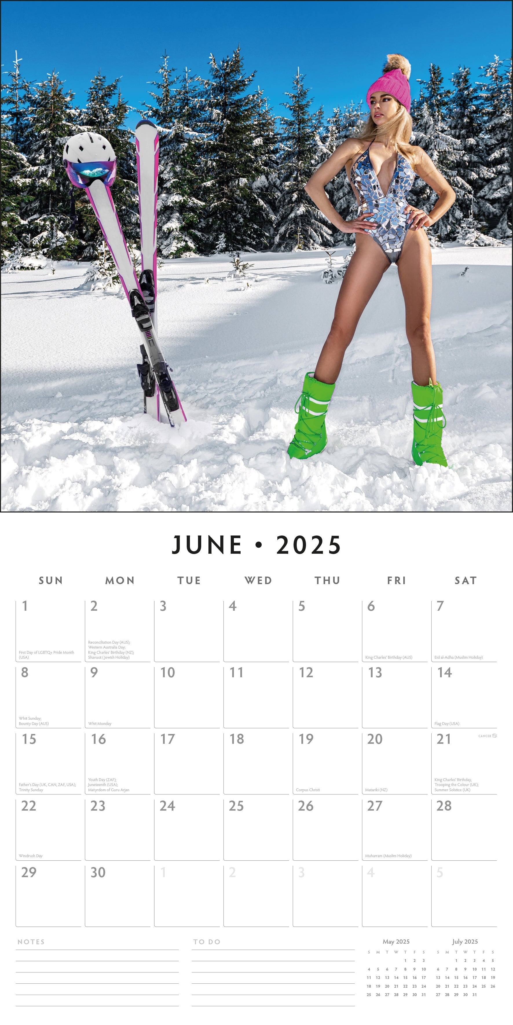 2025 Snow Girls - Square Wall Calendar
