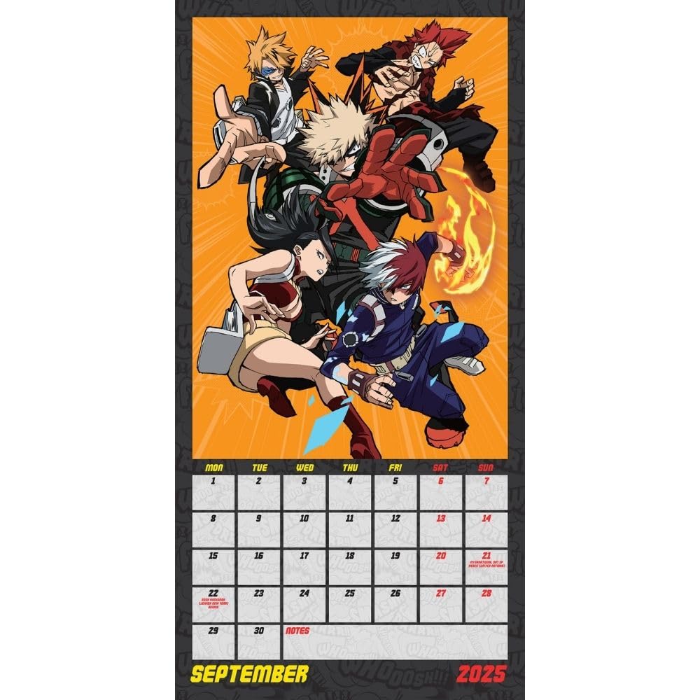 2025 My Hero Academia - Square Wall Calendar