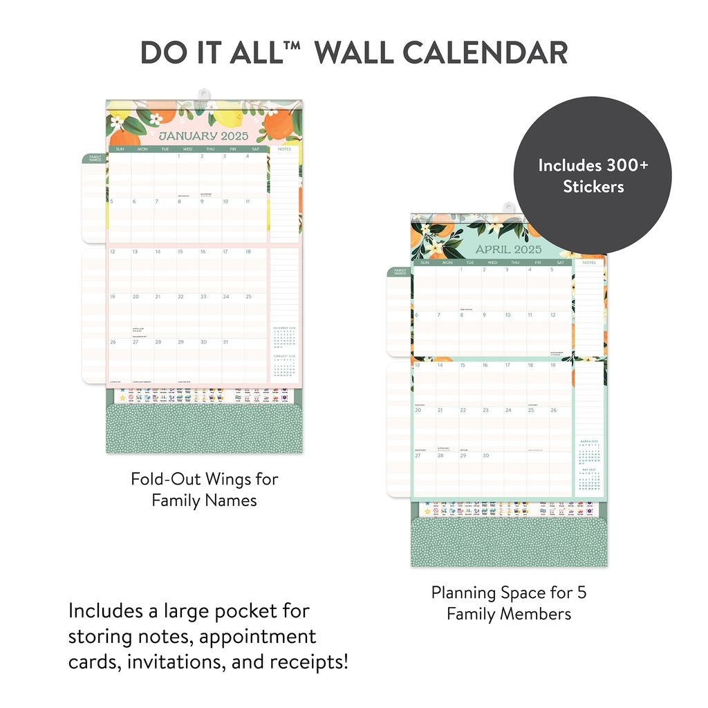 2025 Fruit & Flora Do It All Family Planner - Deluxe Wall Calendar