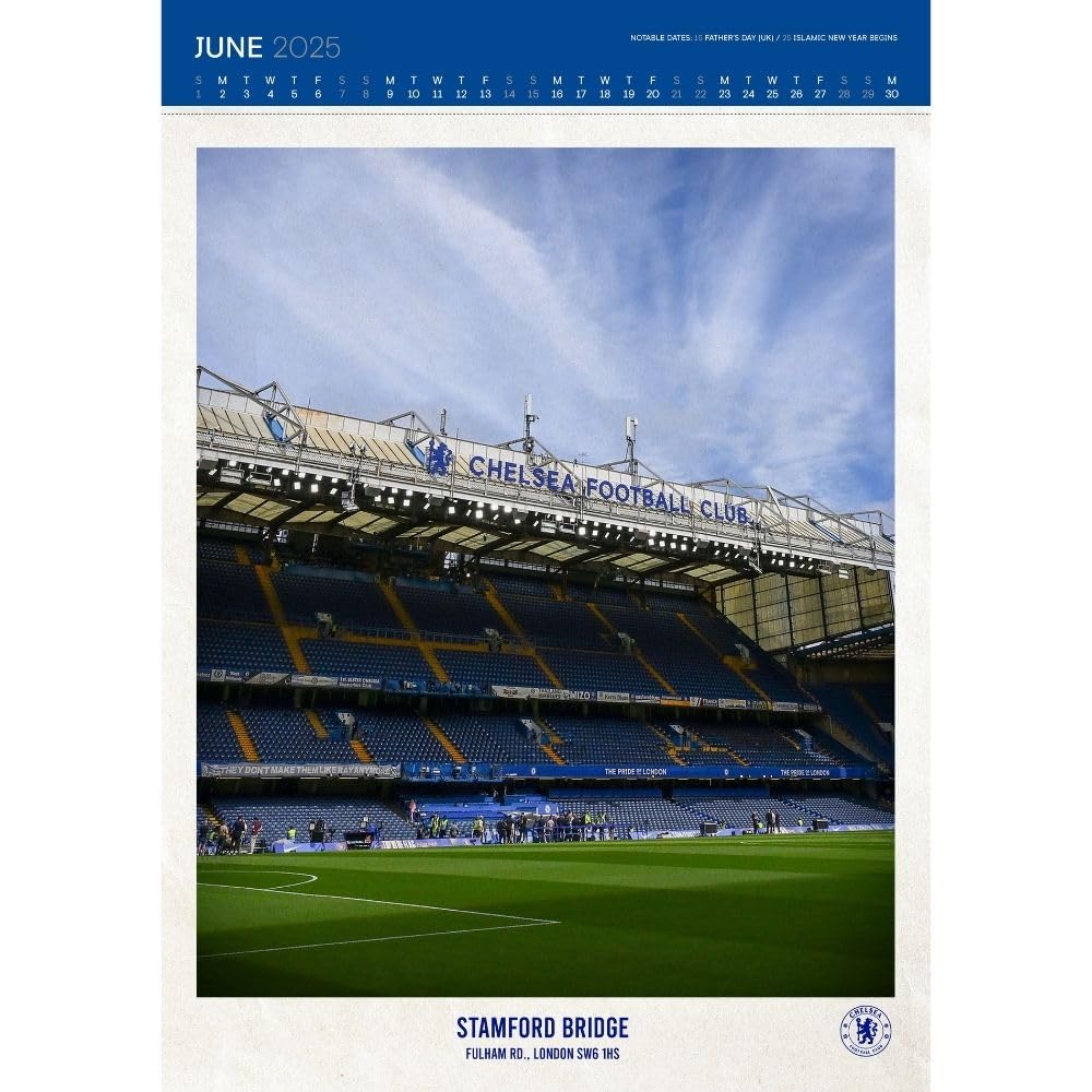 2025 Chelsea Fc - A3 Deluxe Wall Calendar