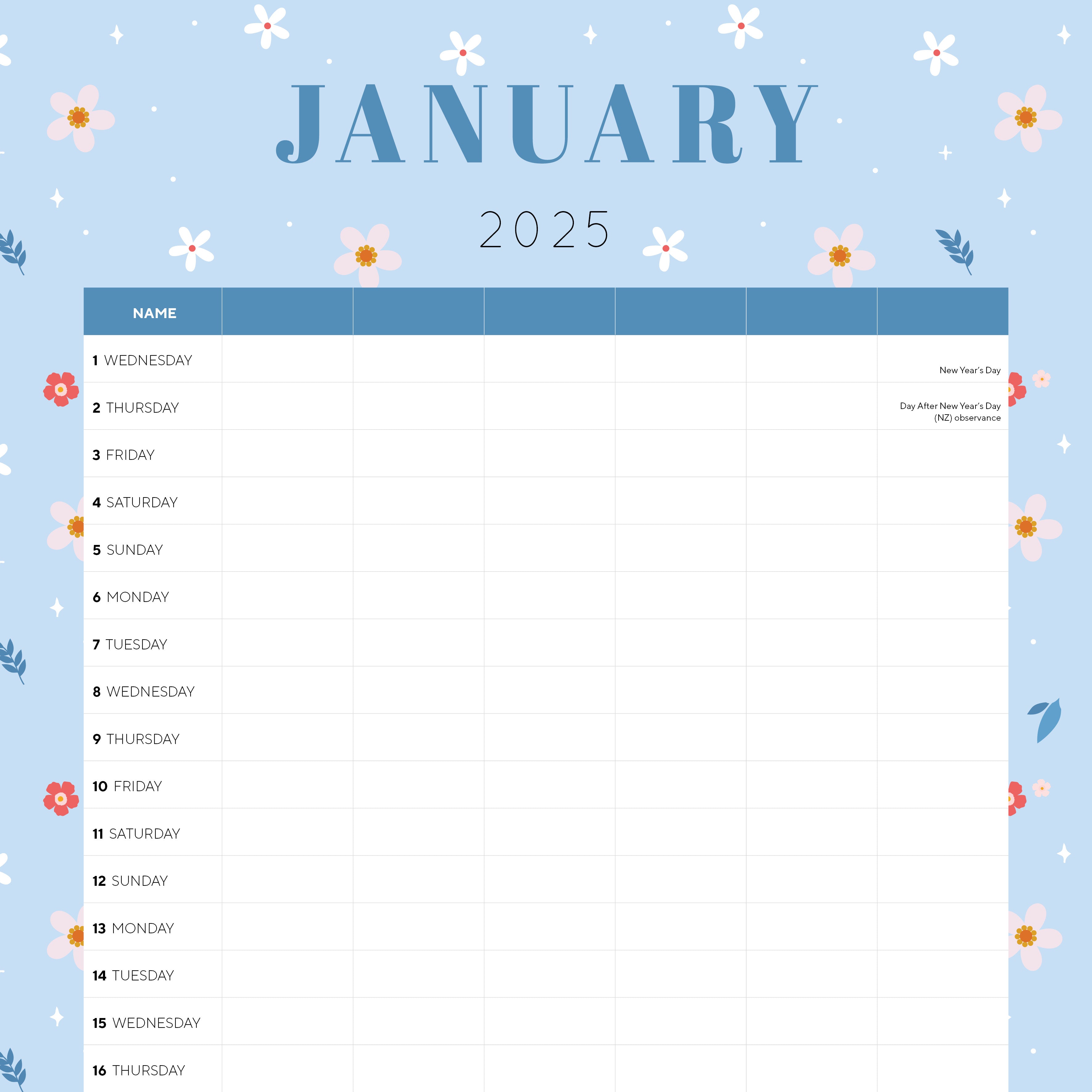 2025 The Monthly Planner - Square Wall Calendar