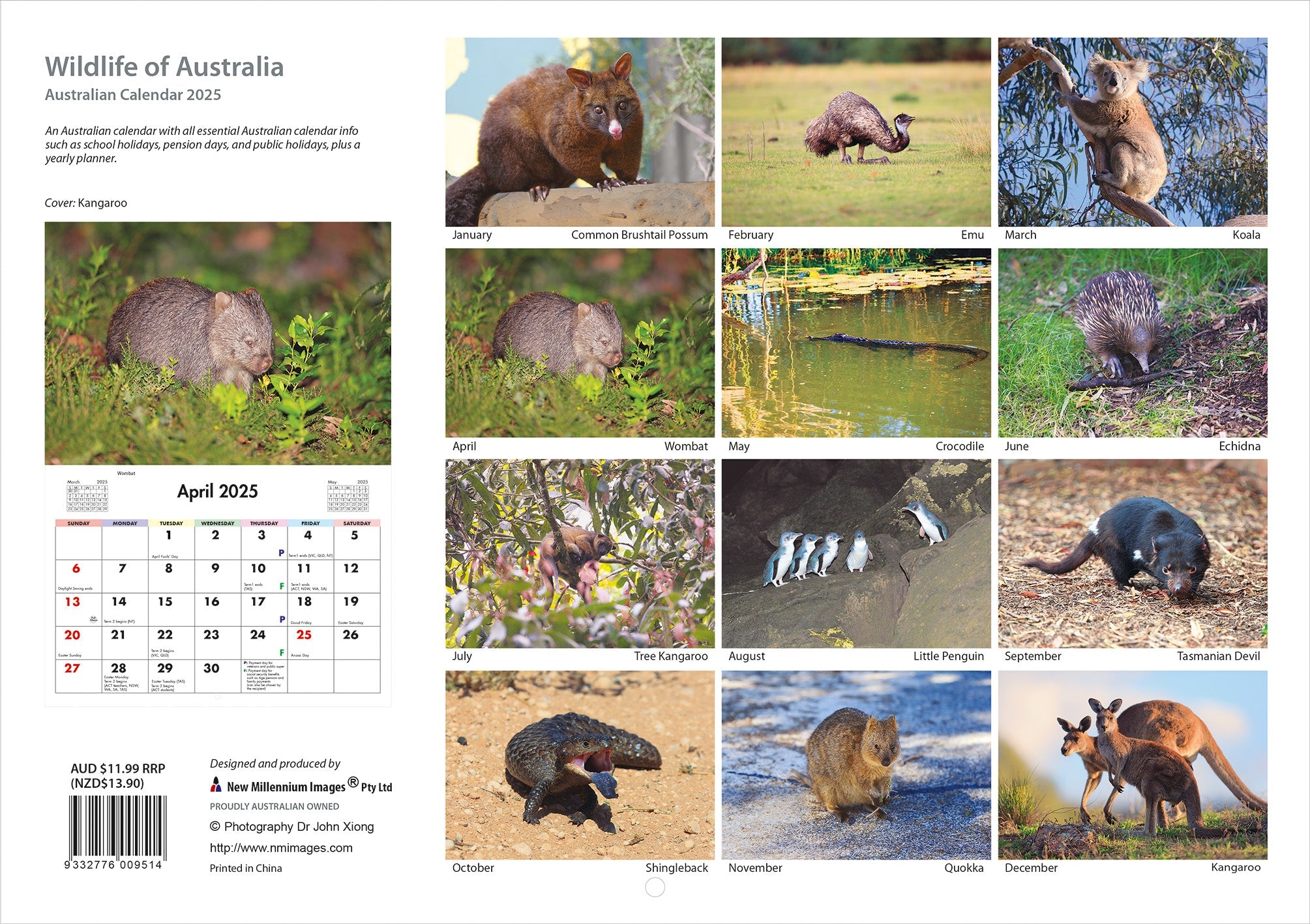 2025 Wildlife Of Australia - Horizontal Wall Calendar