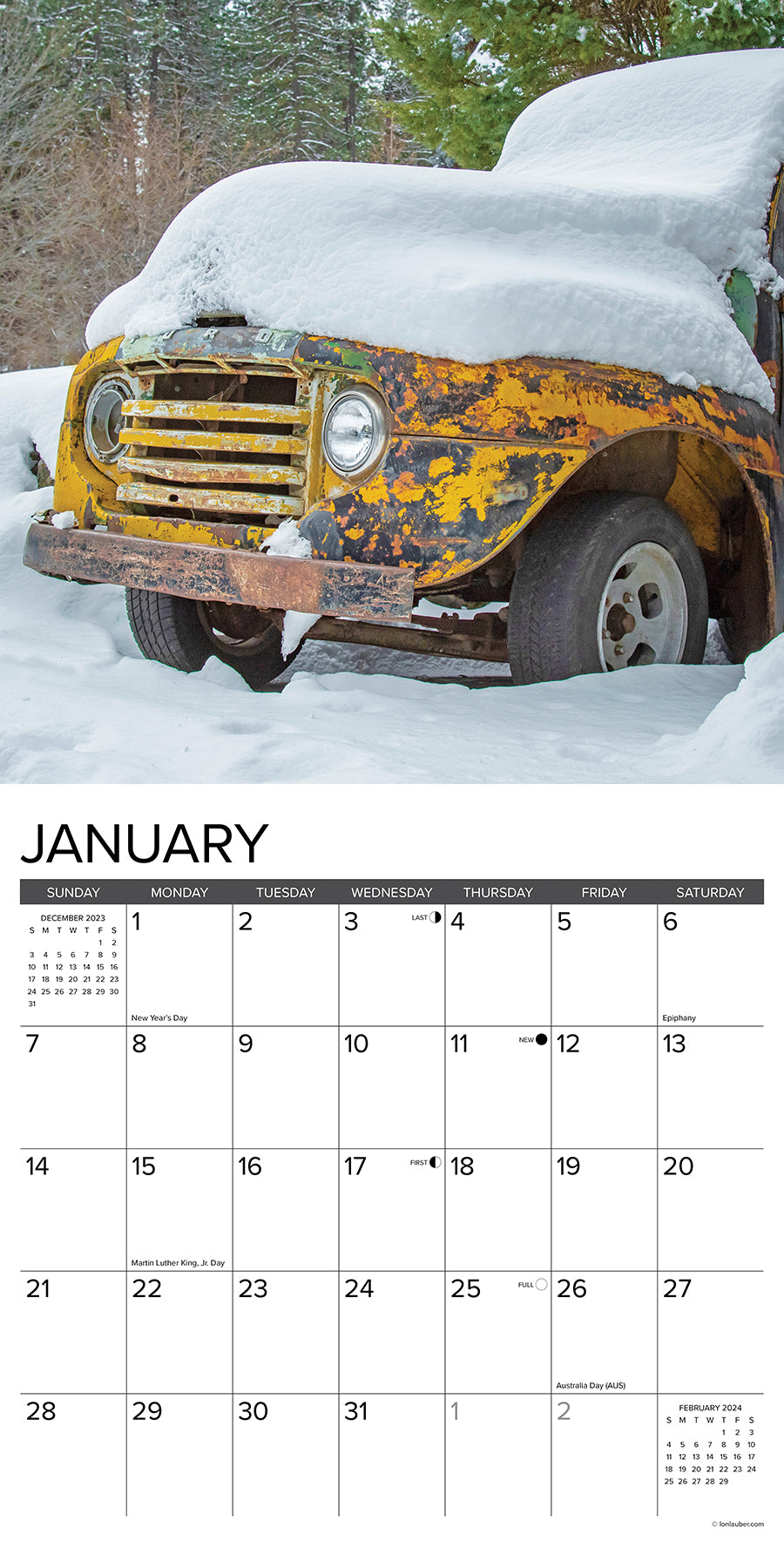 2024 Rust in Peace Square Wall Calendar Cars & Transport Calendars