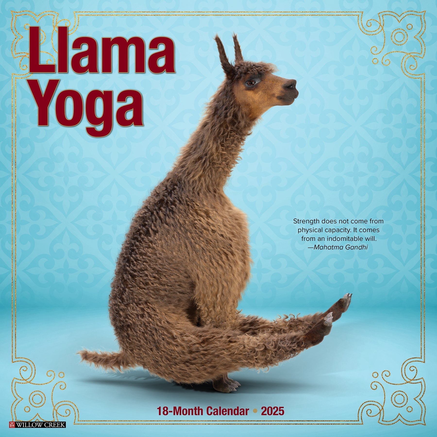 2025 Llama Yoga - Square Wall Calendar