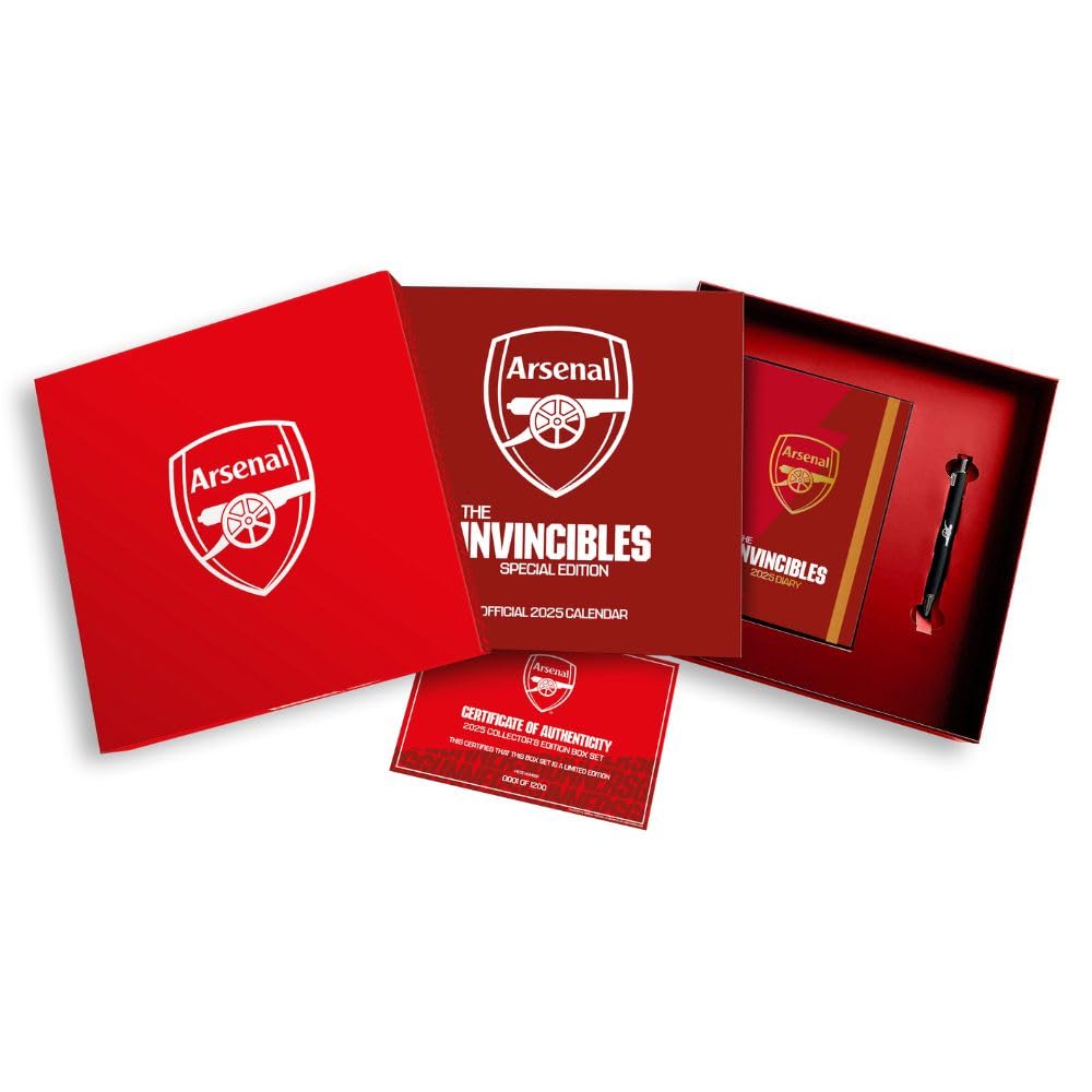 2025 Arsenal Fc - Calendar & Diary Musical Gift Box Set