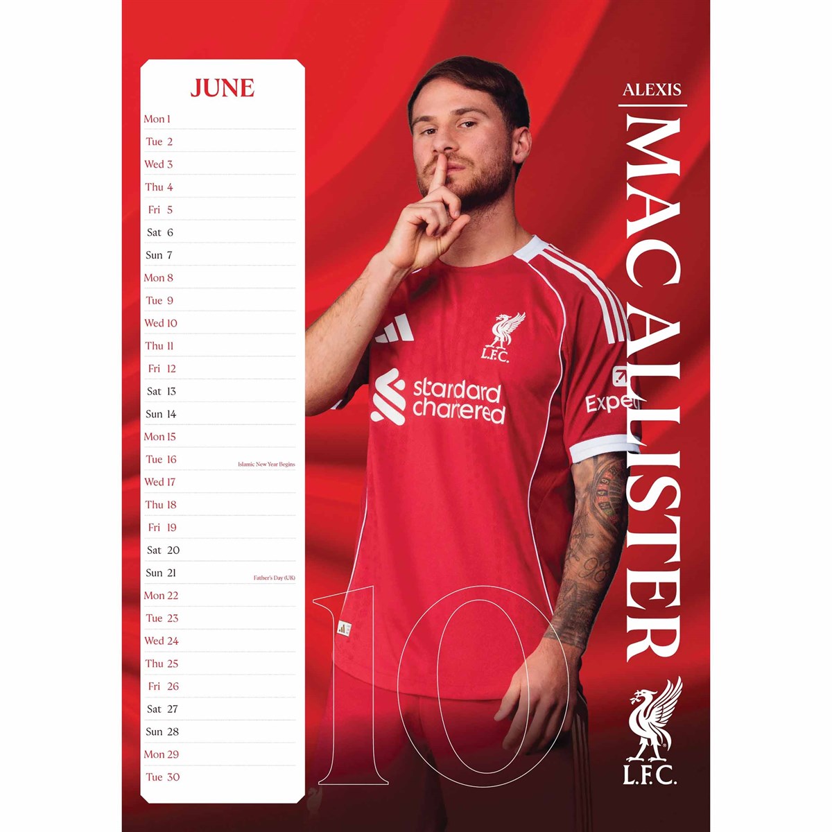 2026 Liverpool FC - A3 Wall Calendar
