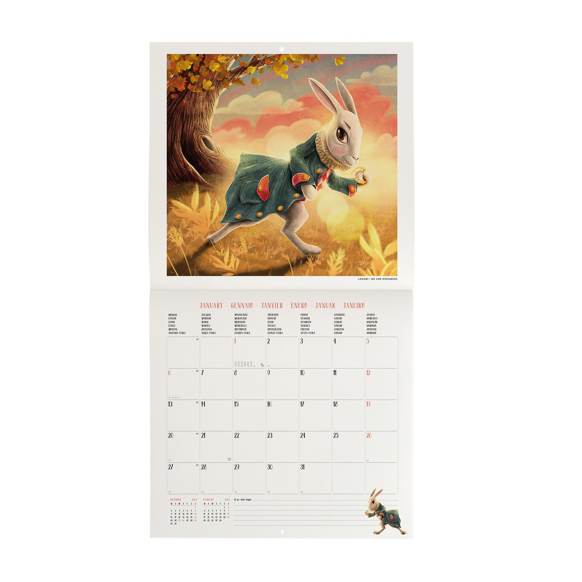 2025 Alice In Wonderland - Square Wall Calendar