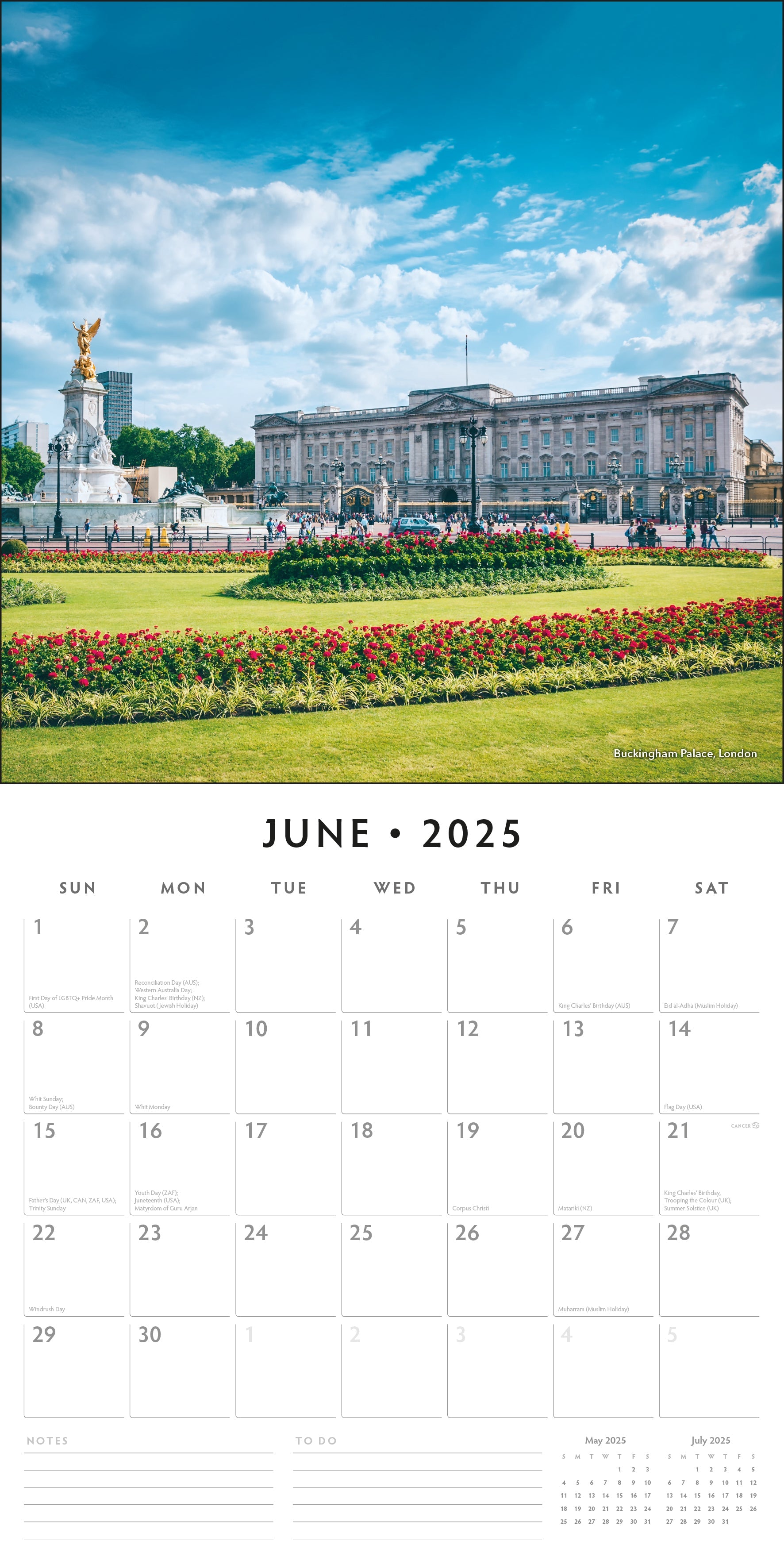 2025 Landmarks of Britain - Square Wall Calendar
