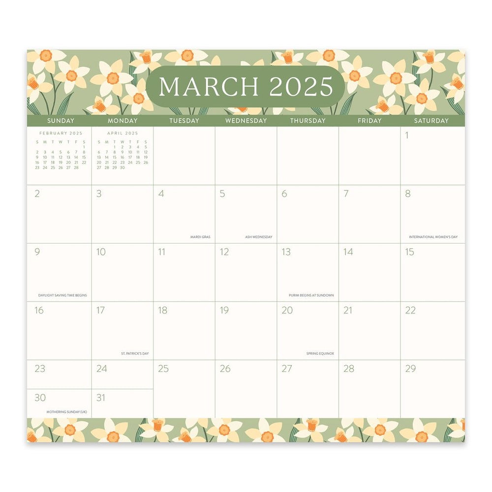 2025 Pretty Petals - Monthly Magnetic Pad Calendar