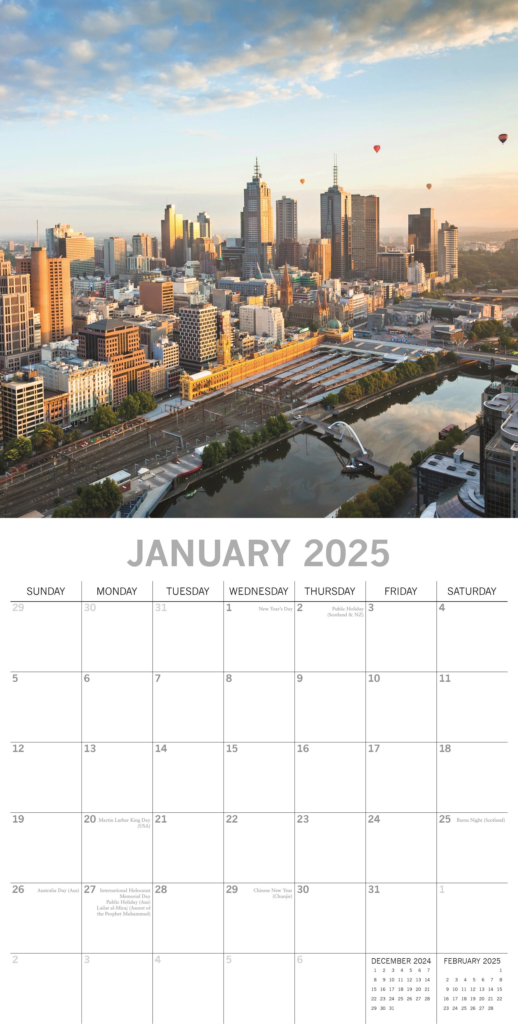 2025 Melbourne - Square Wall Calendar