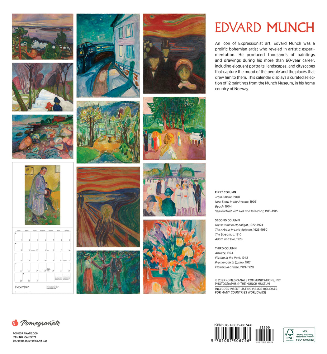 2024 Edvard Munch V3 Square Wall Calendar   39957812ca1d77f34a5496aad0e79a46 