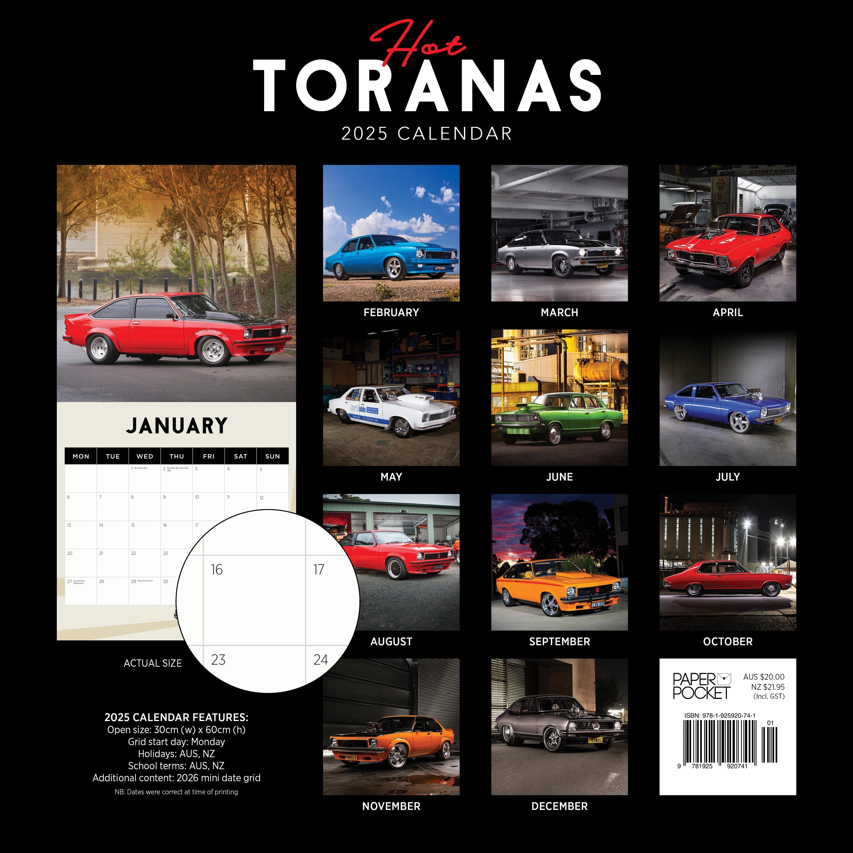 2025 Hot Toranas - Square Wall Calendar