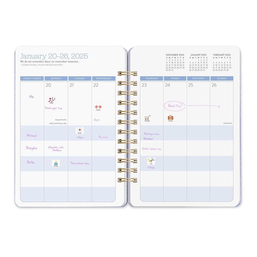 2025 Bella Flora - Do It All Weekly & Monthly Diary/Planner