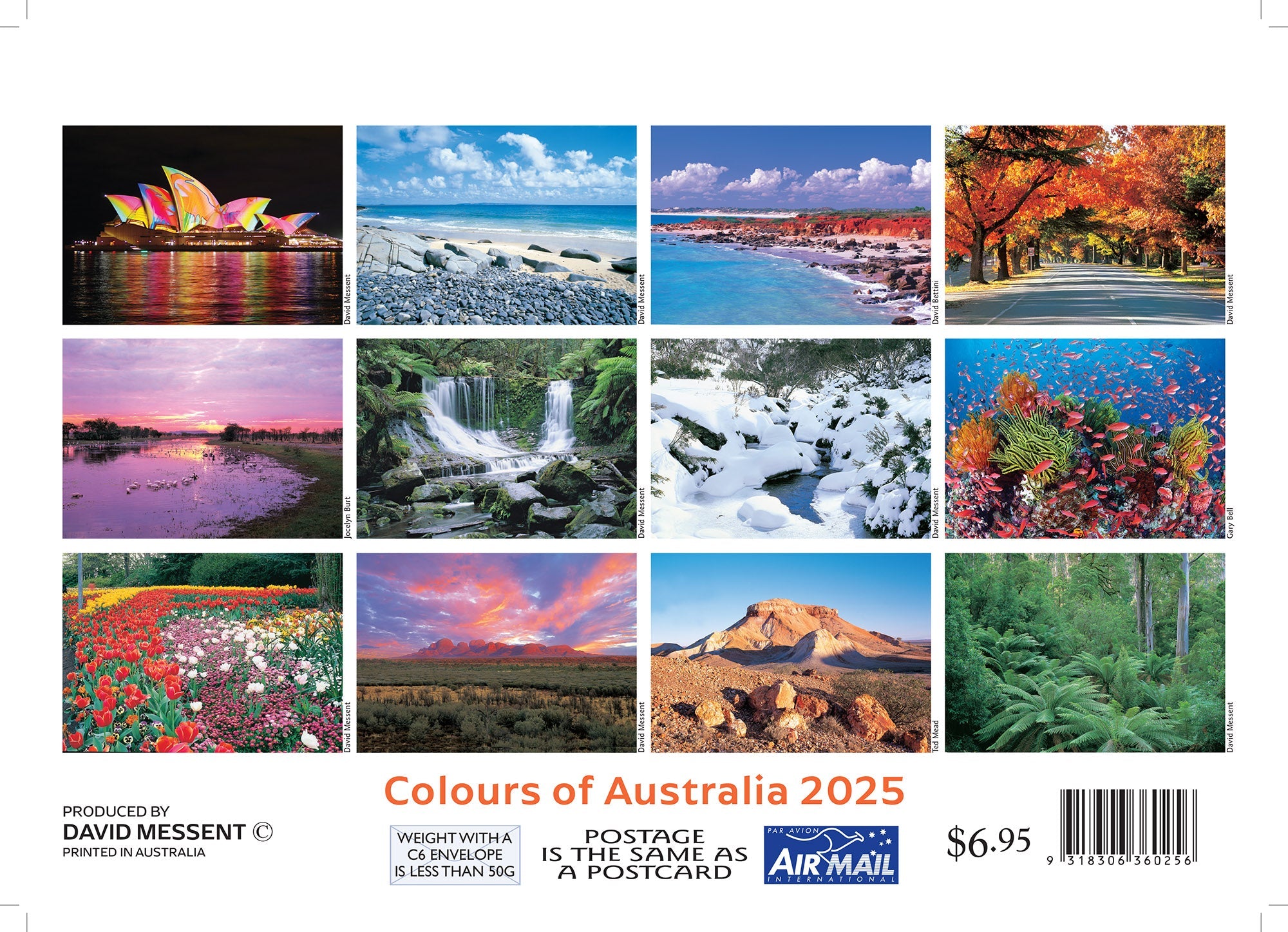 2025 Mini Colours of Australia By David Messent - Mini Pocket Calendar
