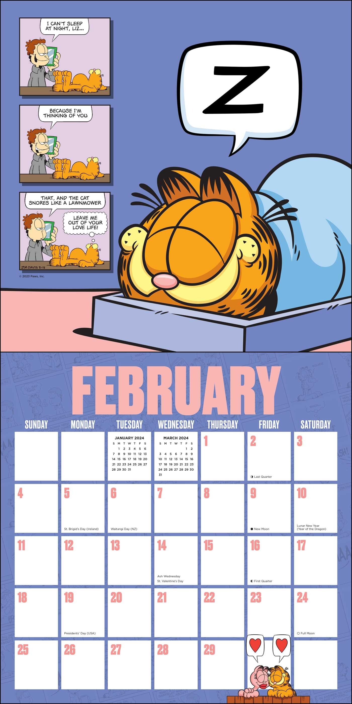 2024 Garfield Square Wall Calendar