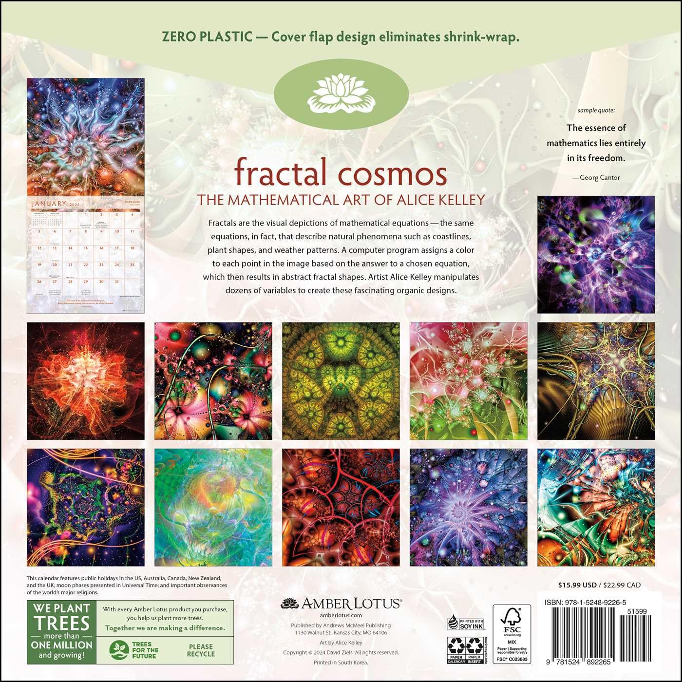 2025 Fractal Cosmos - Square Wall Calendar