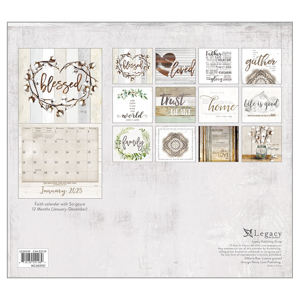 2025 Legacy Faith And Family - Scripture - Deluxe Wall Calendar