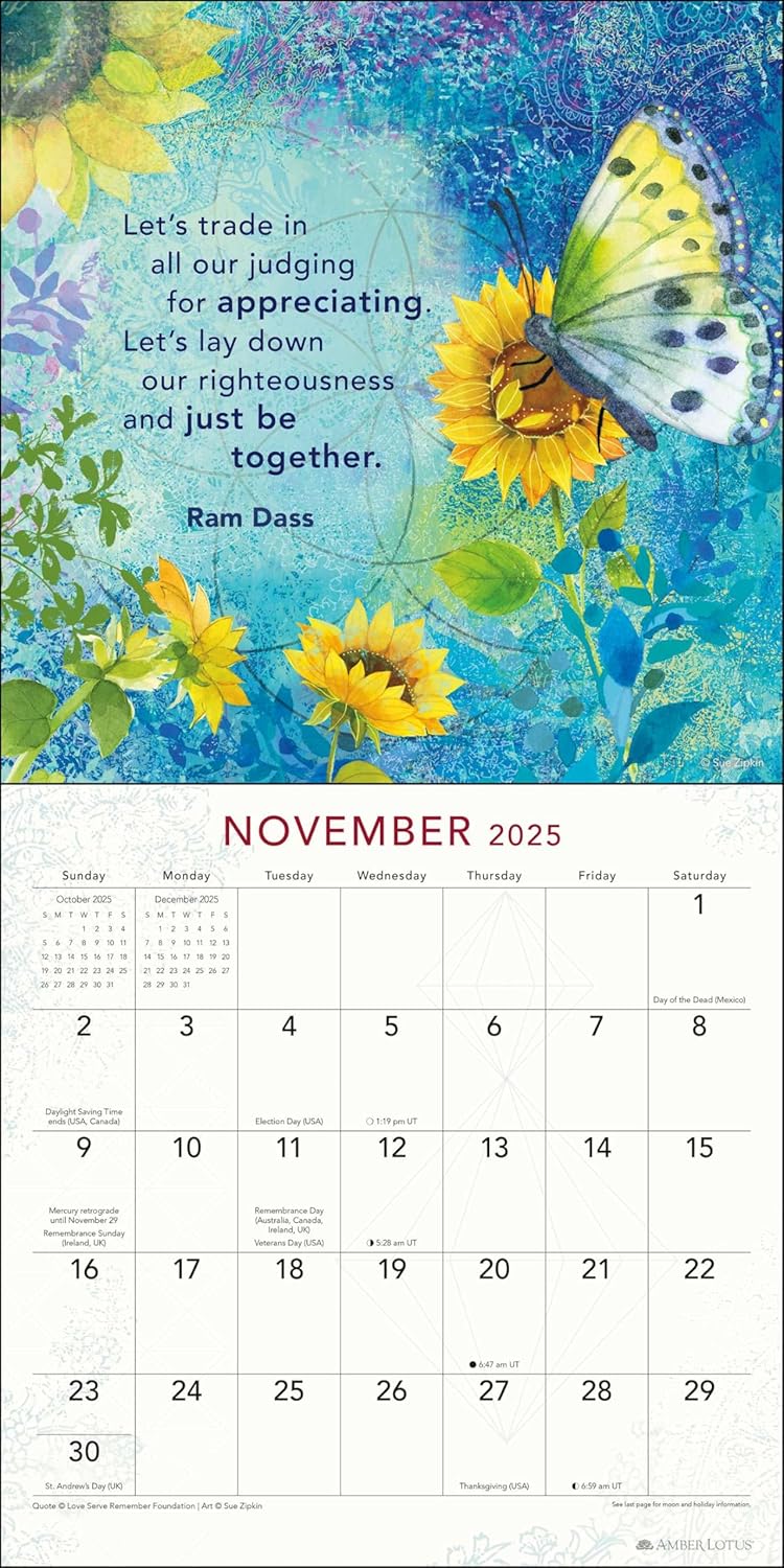 2025 Be Here Now - Teachings from Ram Dass - Square Wall Calendar