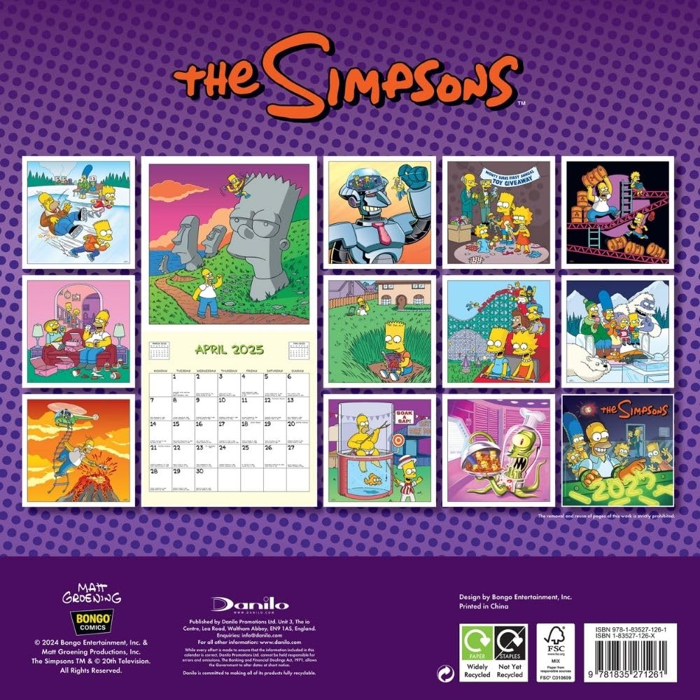 2025 The Simpsons - Square Wall Calendar