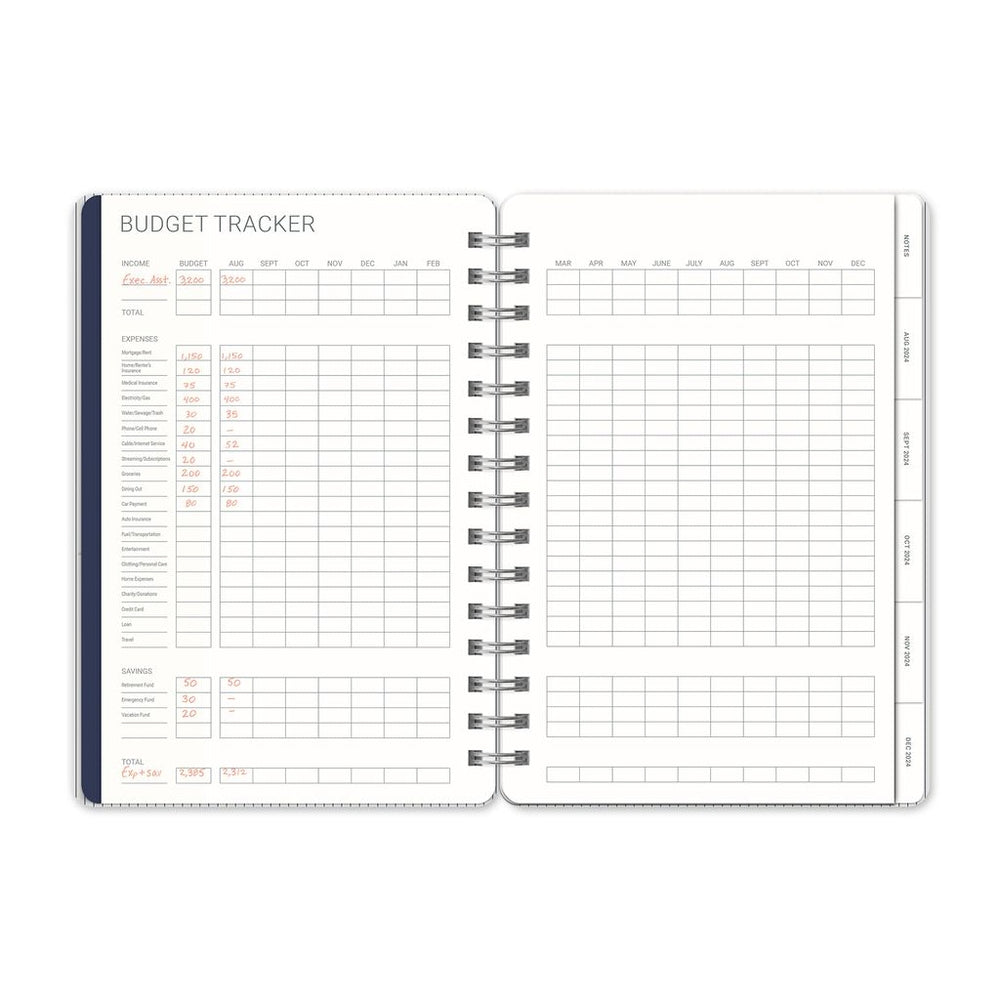 2025 Oxford Blue - Agatha Monthly And Weekly Dairy/Planner