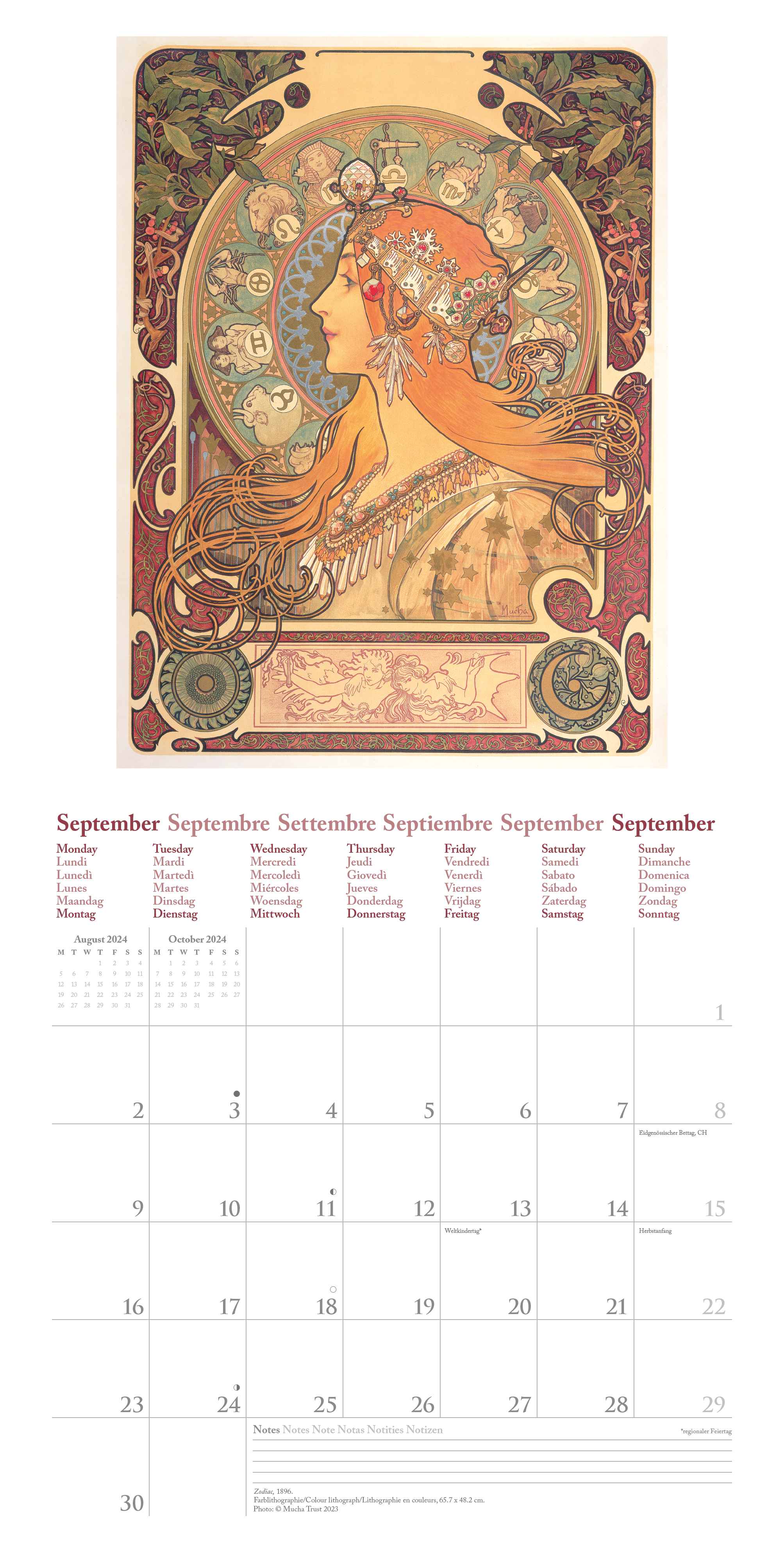 2024 Mucha - Square Wall Calendar  SOLD OUT