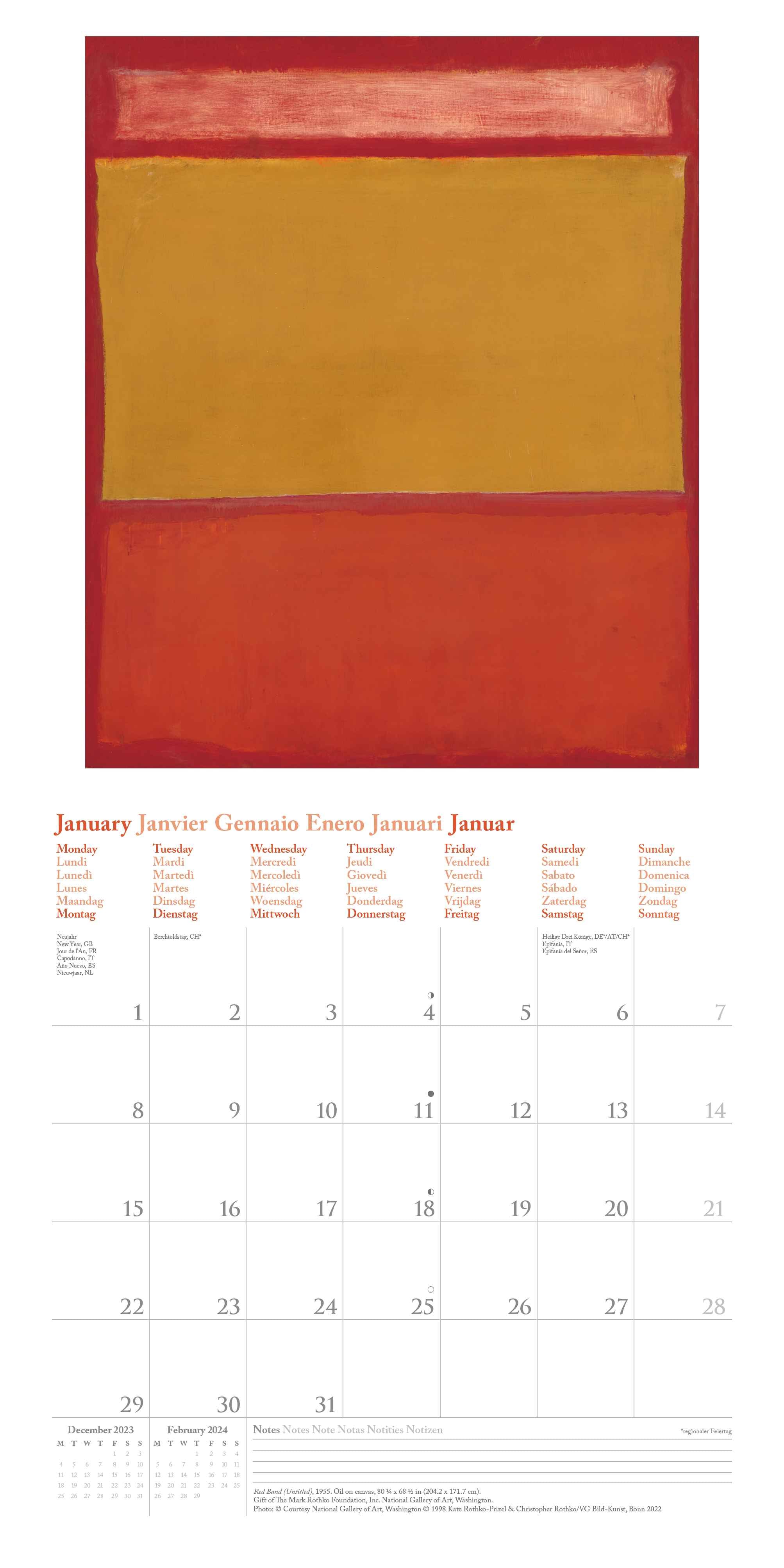 2024 Mark Rothko - Square Wall Calendar  SOLD OUT