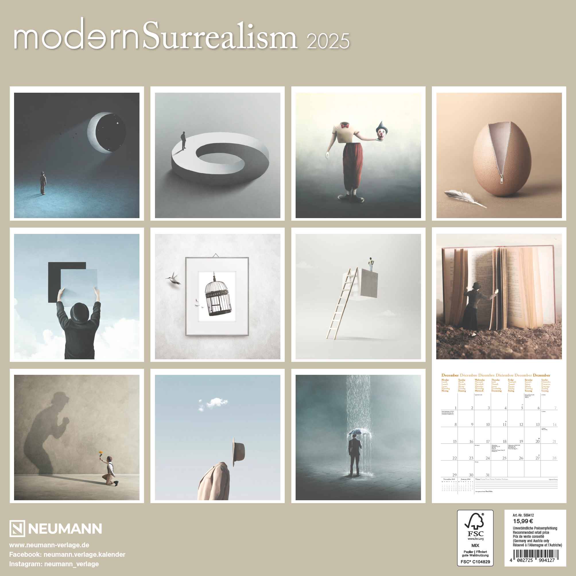 2025 Modern Surrealism - Square Wall Calendar