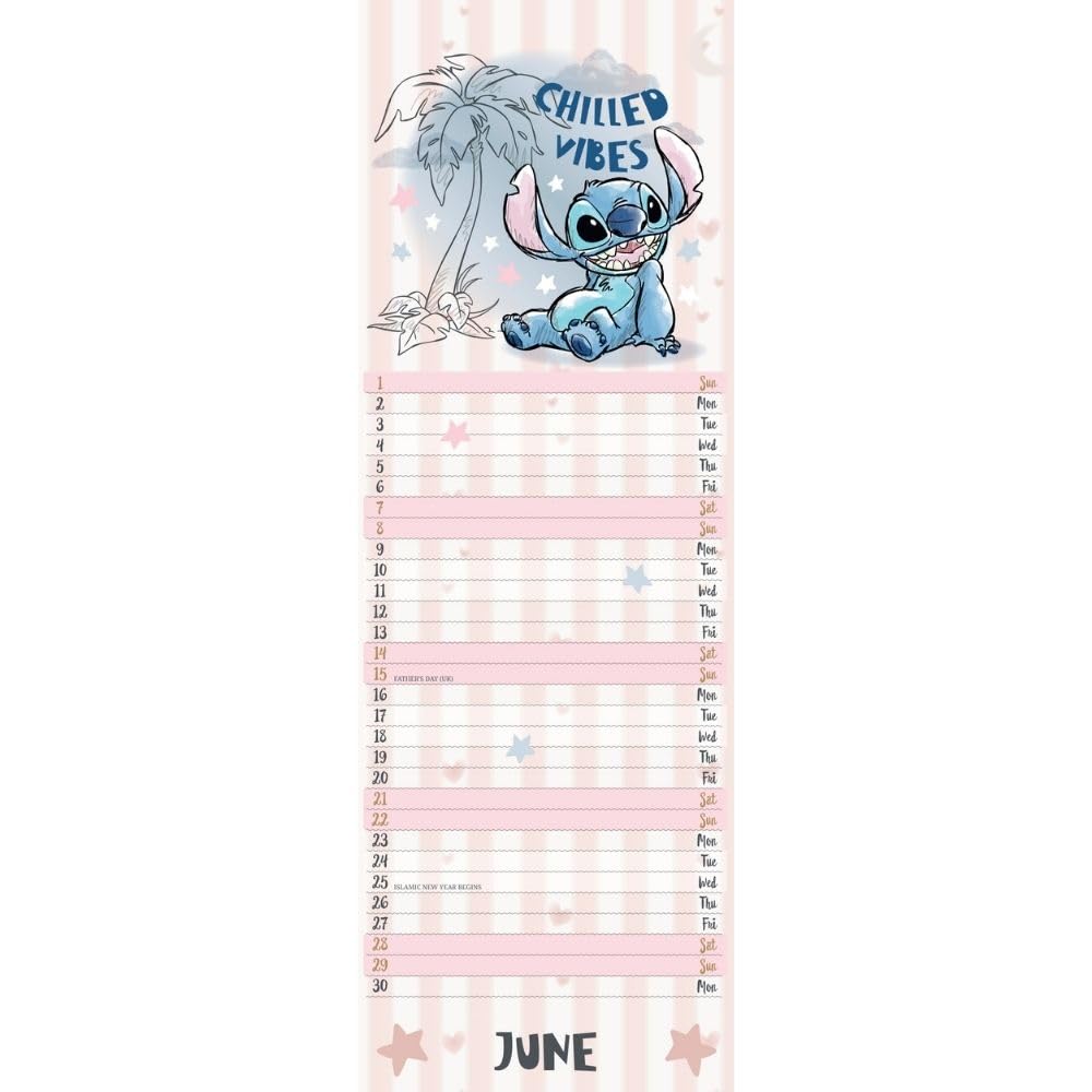 2025 Lilo And Stitch - Slim Wall Calendar