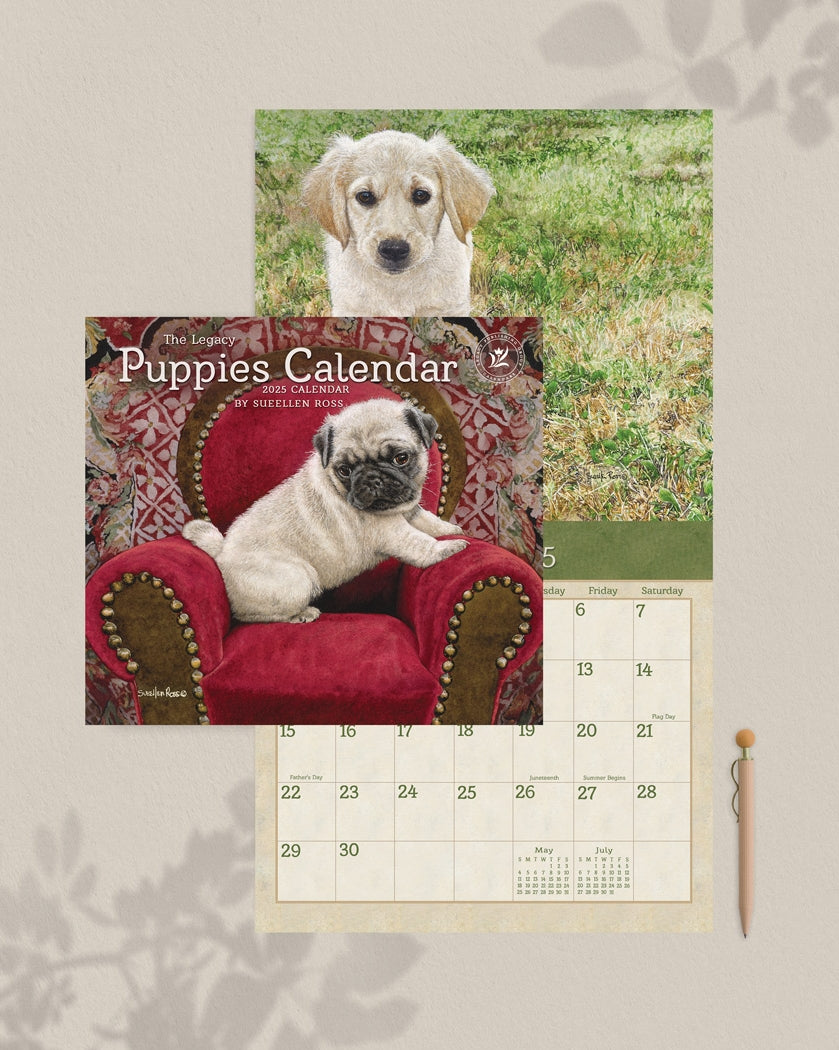 2025 Legacy Puppies - Deluxe Wall Calendar