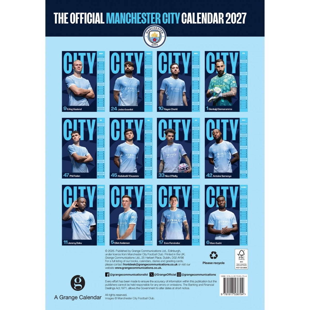 2027 Manchester City FC - A3 Wall Calendar - product image 5