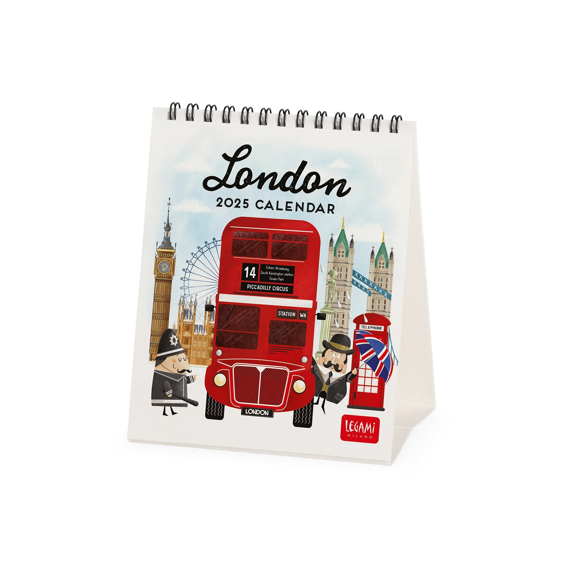 2025 London by Legami - Desk Easel Calendar