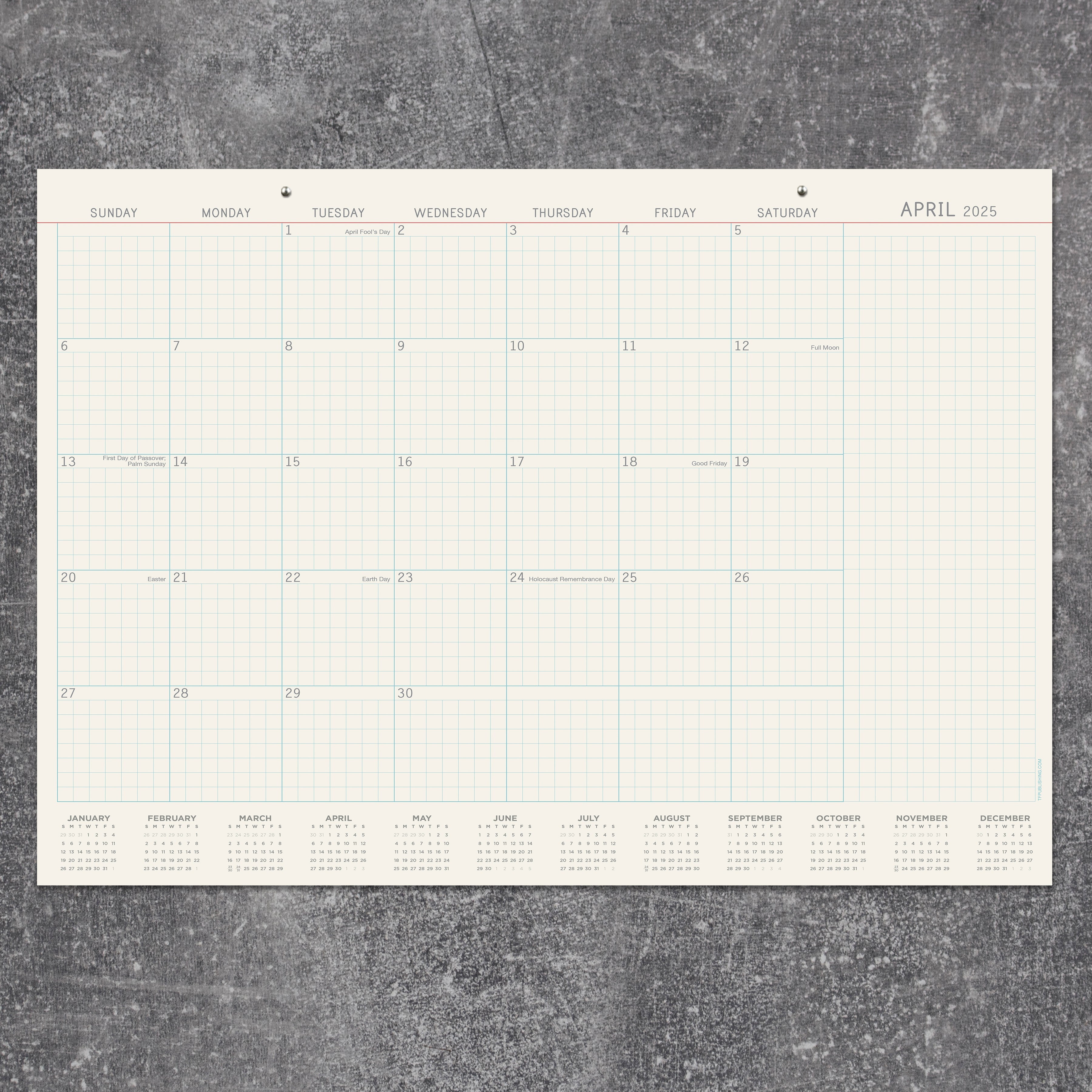 2025 Vintage Professional - Monthly Medium Desk Pad Blotter Calendar