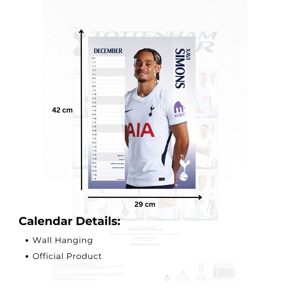 2027 Tottenham Hotspur FC - A3 Wall Calendar - product image 6
