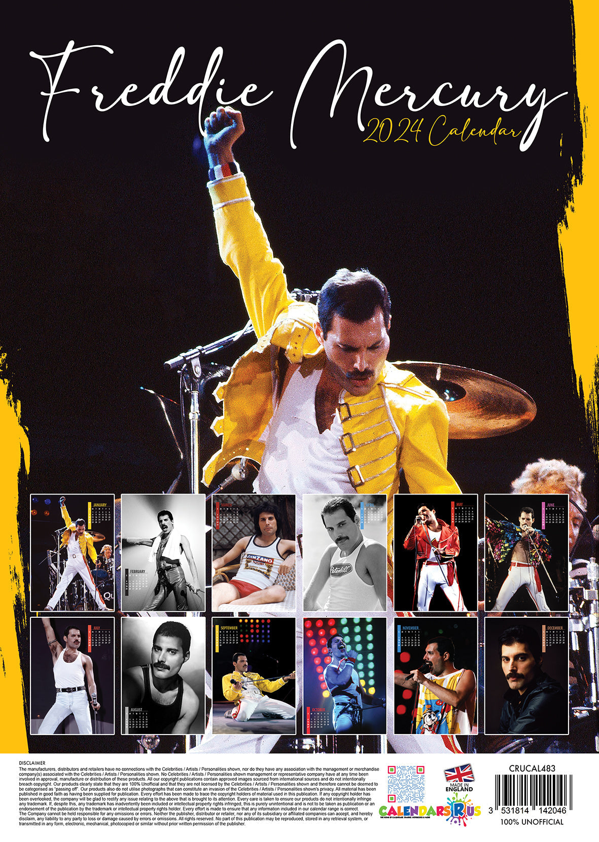 2024 Freddie Mercury - A3 Wall Calendar  SOLD OUT